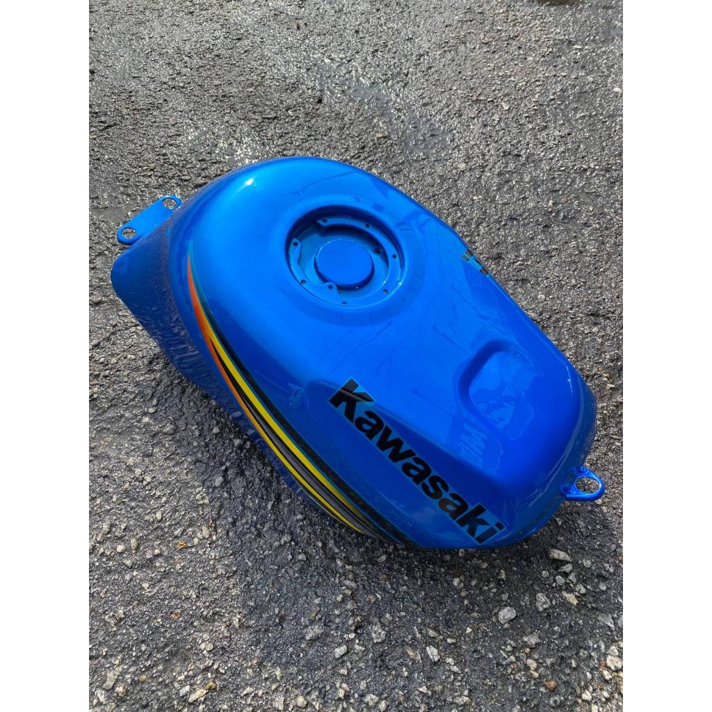 KAWASAKI NINJA DOUBLE R 150 RR STANDARD COVERSET STICKER SIAP TANAM BLUE BIRU TERMASUK TANK ( 2 KOTAK BESAR ) OEM SET