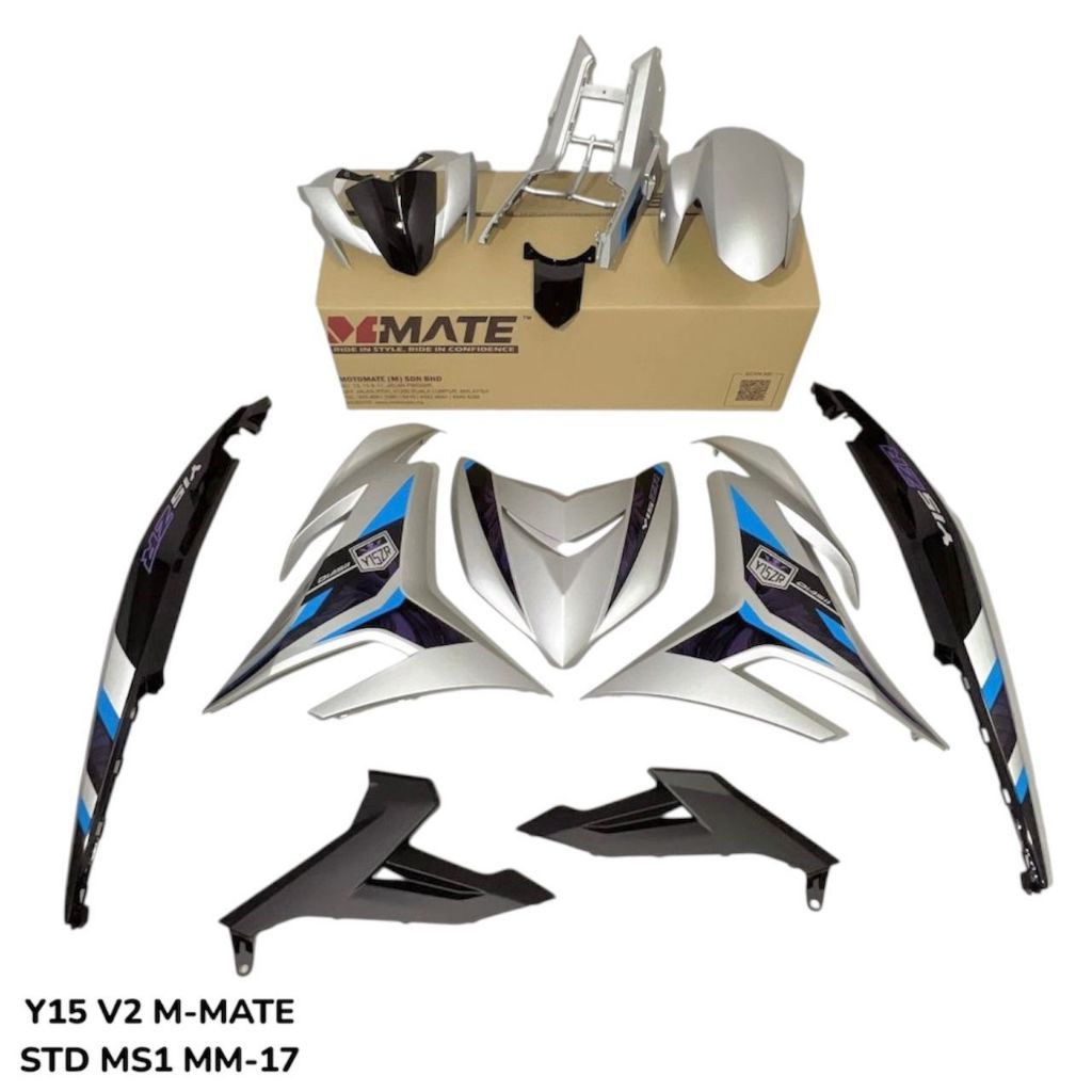 COVERSET BODYSET ORIGINAL VELOZI TANAM SET Y15 Y15ZR YSUKU V1 V2 SILVER MS1 MATELIC BLACK 2023 STANDARD SIAP TANAM