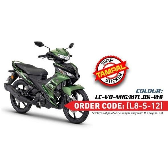 COVERSET BODYSET LC135 LC V8 STANDARD DESIGN 2025 MOSS GREEN FUEL INJECTION FI YAMAHA SIAP TANAM DOCTOR / VELOZI / HLY