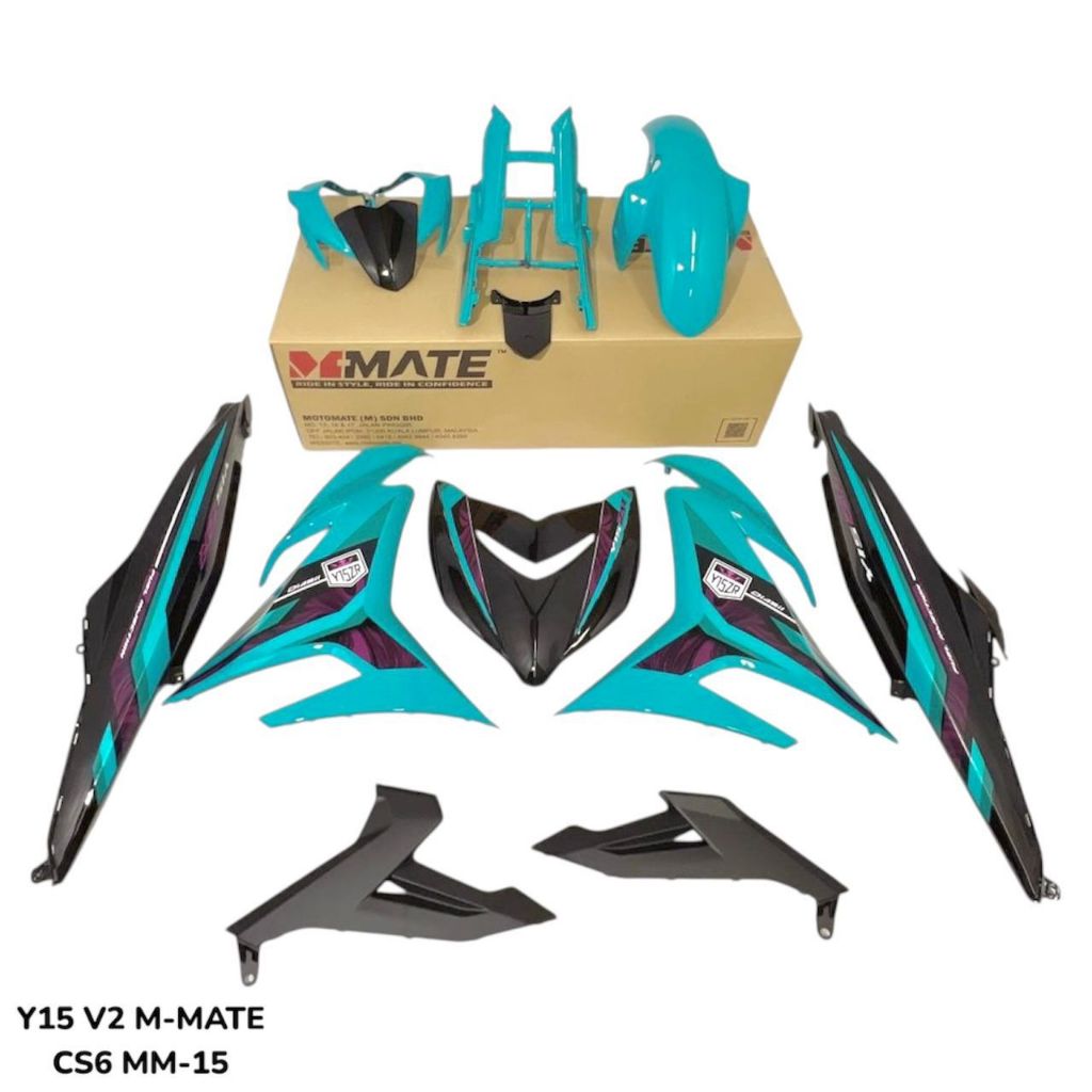 COVERSET HONG LEONG YAMAHA HLY DOCTOR VELOZI Y15 YSUKU Y15ZR V1 V2 CYAN CS6 2022 TAMPAL / TANAM CLEAR ORIGINAL BODYSET