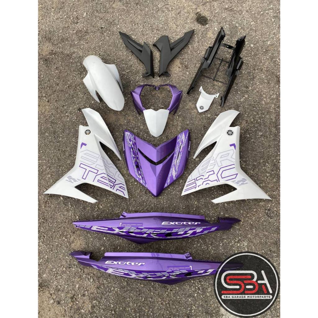 COVER SET Y15ZR V1 V2 EXCITER AEROX ARX3 BPM1 WHITE PURPLE PUTIH SIAP TANAM COVERSET Y15ZR YSUKU NEW ORIGINAL VELOZI