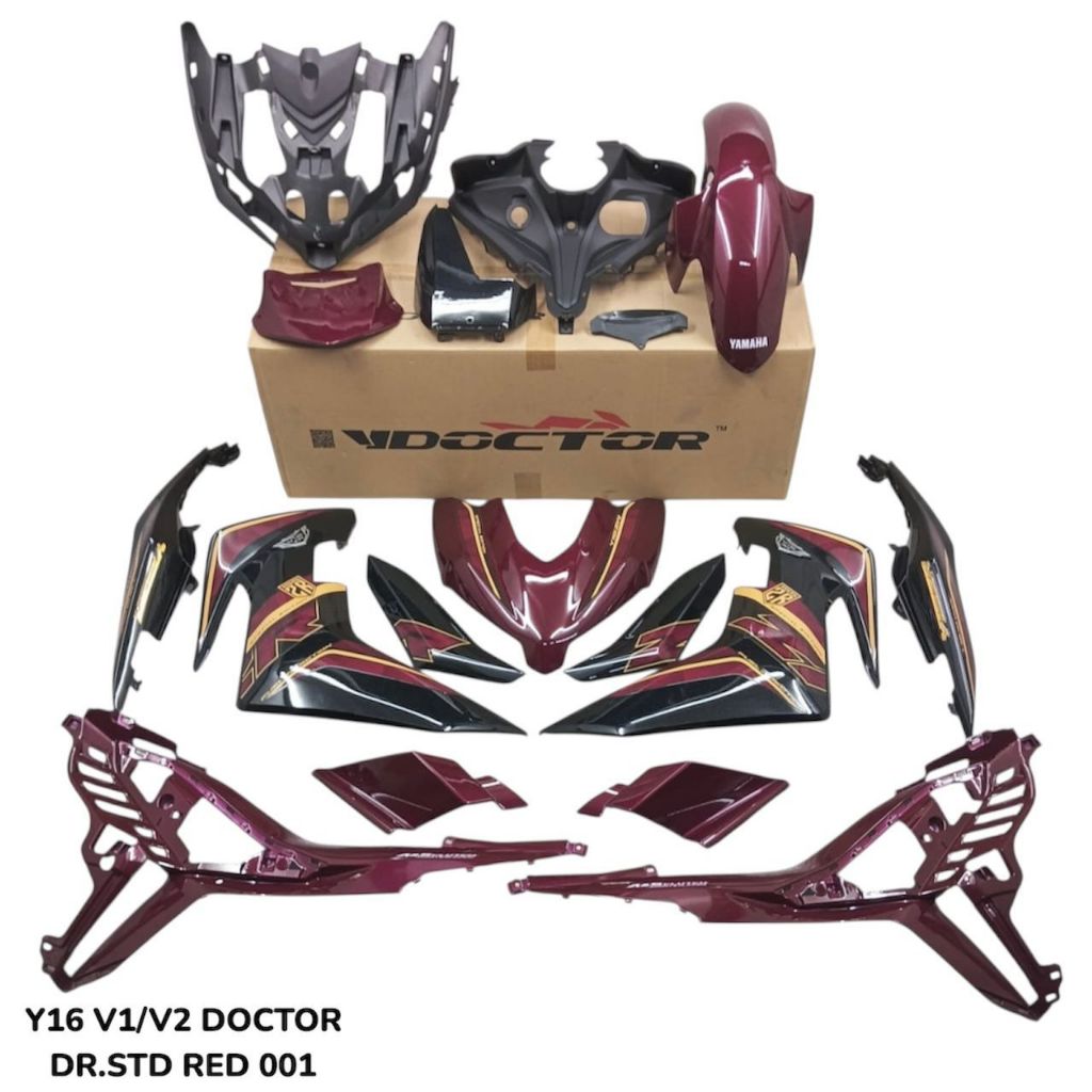 Y16 V1 V2 COVERSET Y16ZR DPRME BLACK RED TITAN DOCTOR 031 VELOZI YAMAHA SIAP TANAM READY STOCK