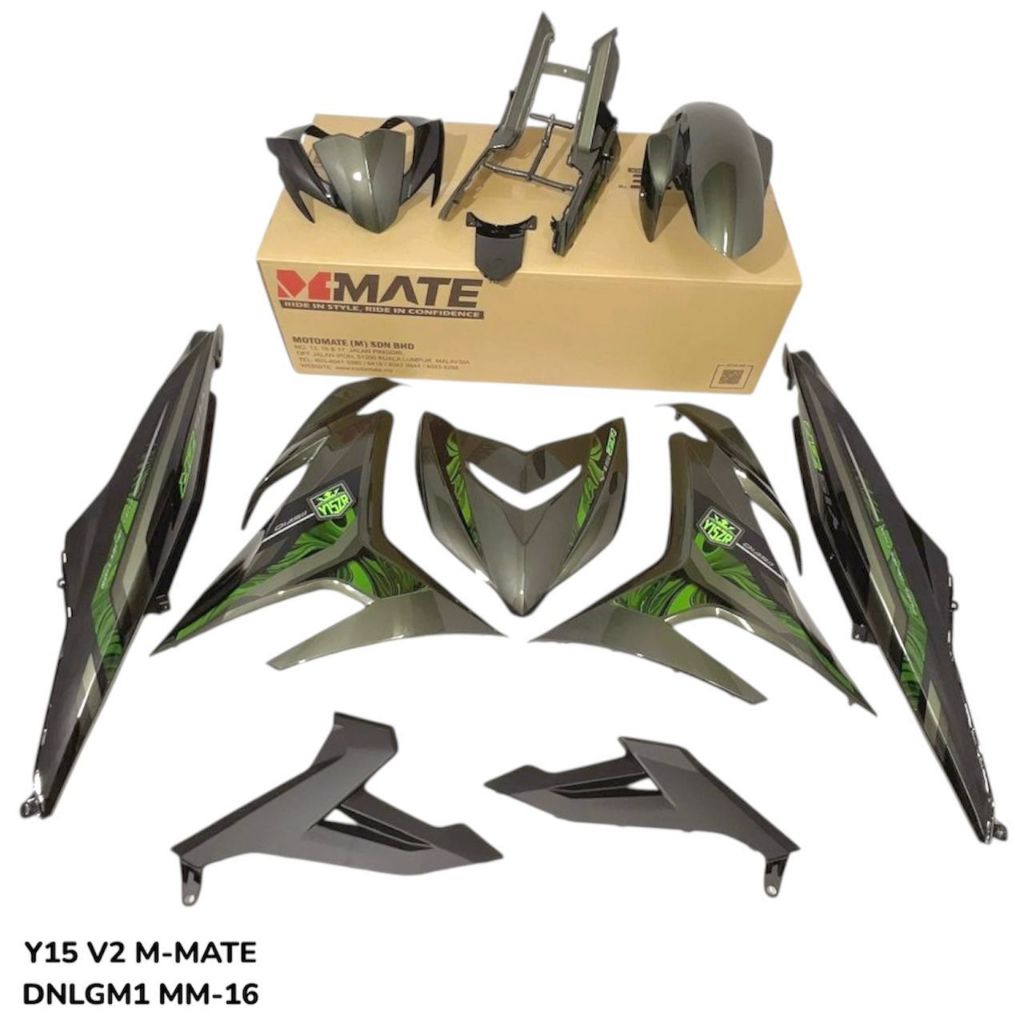 COVERSET Y15ZR V1 V2 DNLGM1 ARMY GREEN ( LUMUT ) TAMPAL KILANG ORI COLOR PREMIUM BODYSET Y15ZR Y15 YSUKU VELOZI WS15