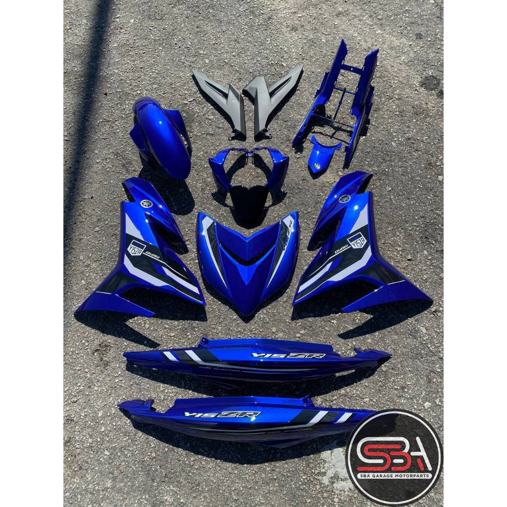 COVERSET BODYSET ORIGINAL VELOZI TANAM SET Y15 Y15ZR YSUKU V1 V2 BIRU BLUE DPBMC 2023 DESIGN STANDARD SIAP TANAM