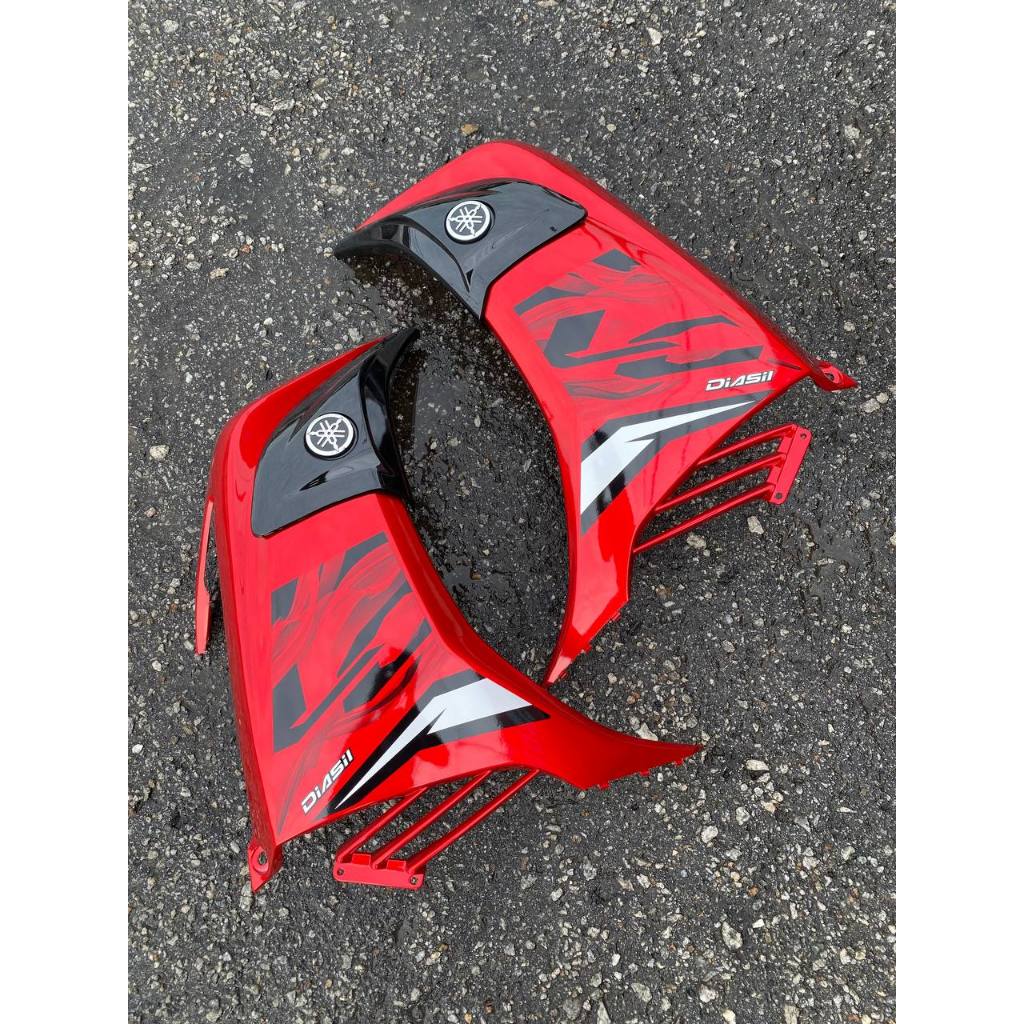 YAMAHA LC LC135 V6 V7 MERAH FULL KILAT STRIPE FIERY RED MORITAKA - COVERSET BODYSET SIAP TAMPAL VELOZI WITH COVER METER