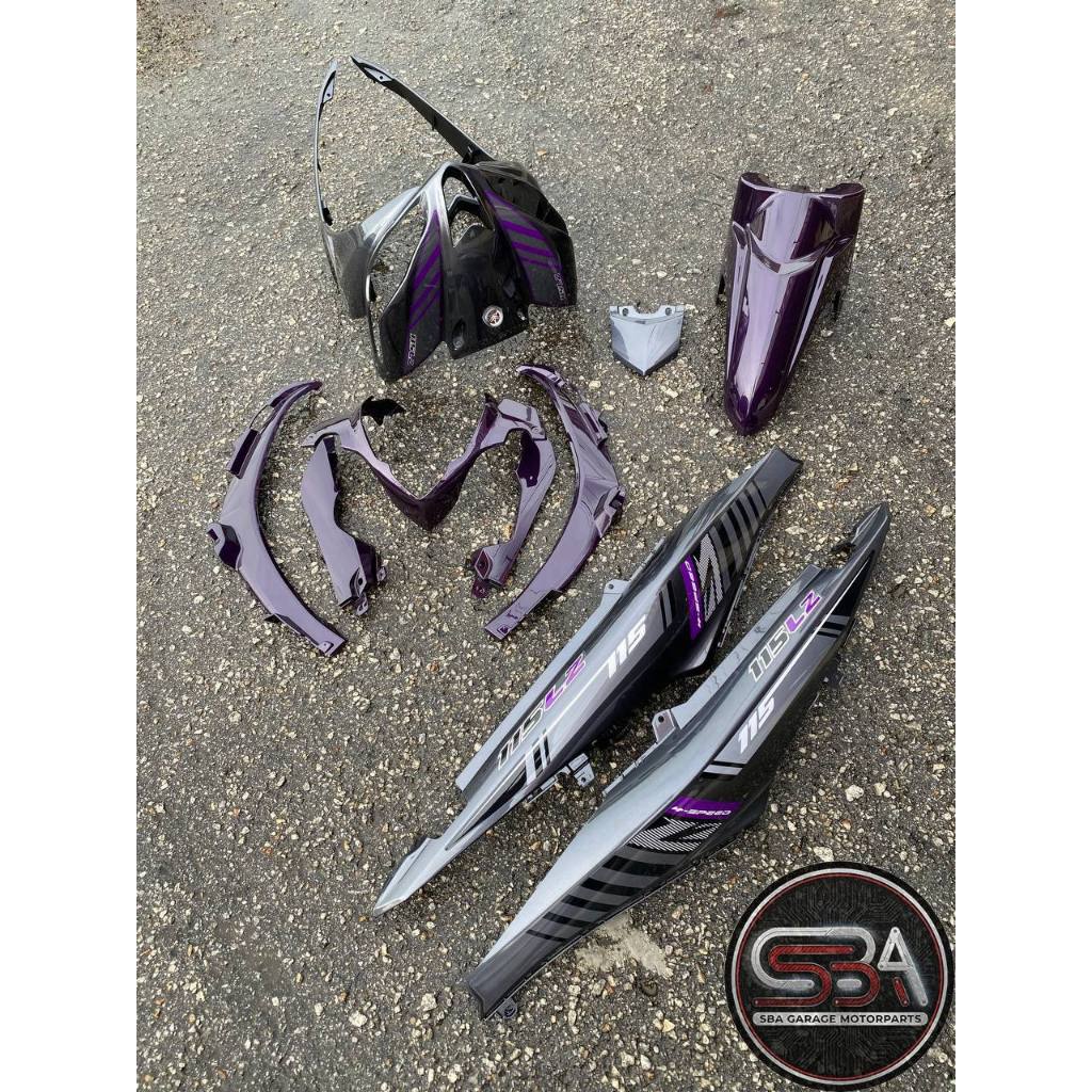 COVERSET BODYSET YAMAHA LAGENDA SRL 115 / 115Z FI PURPLE GREY BATMAN 2015 LFi-ST-3 STICKER SIAP TANAM VELOZI