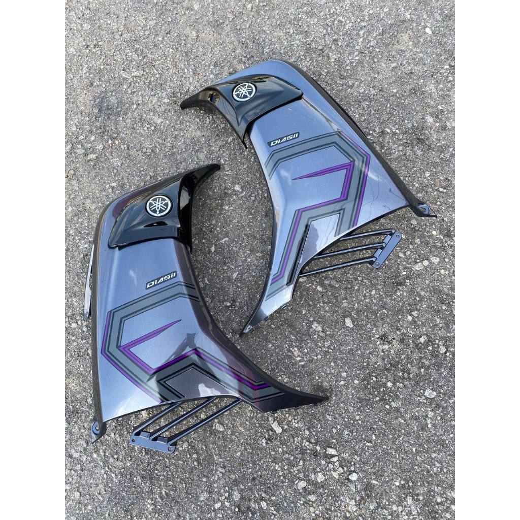 YAMAHA LC LC135 V6 V7 PURPLE GREY MATELIC PATTERN LINE 2022 - COVERSET BODYSET SIAP TANAM VELOZI WITH COVER METER SD16