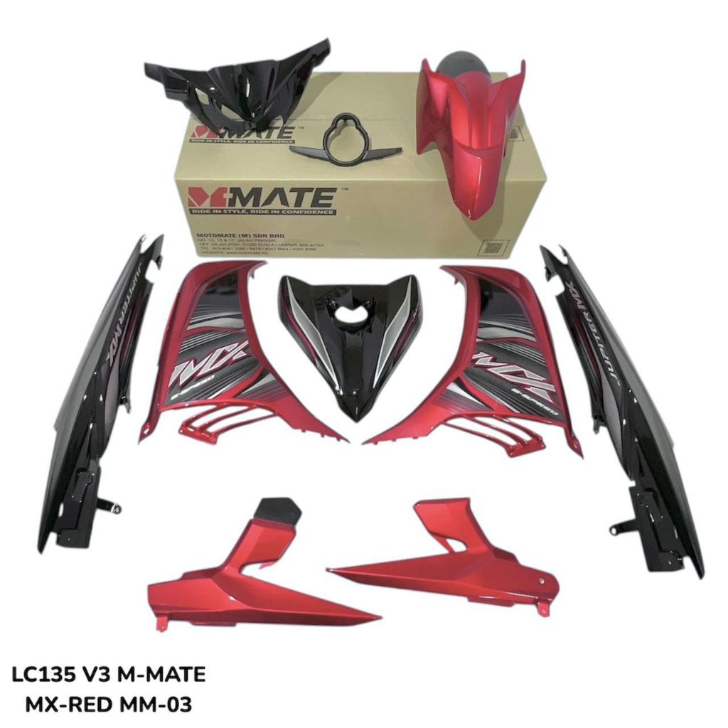 COVERSET BODYSET YAMAHA LC LC135 V2 V3 V4 V5 V6 V7 JUPITER MX RED MM-18 MM-03 SIAP TAMPAL M MATE FULLSET VELOZI