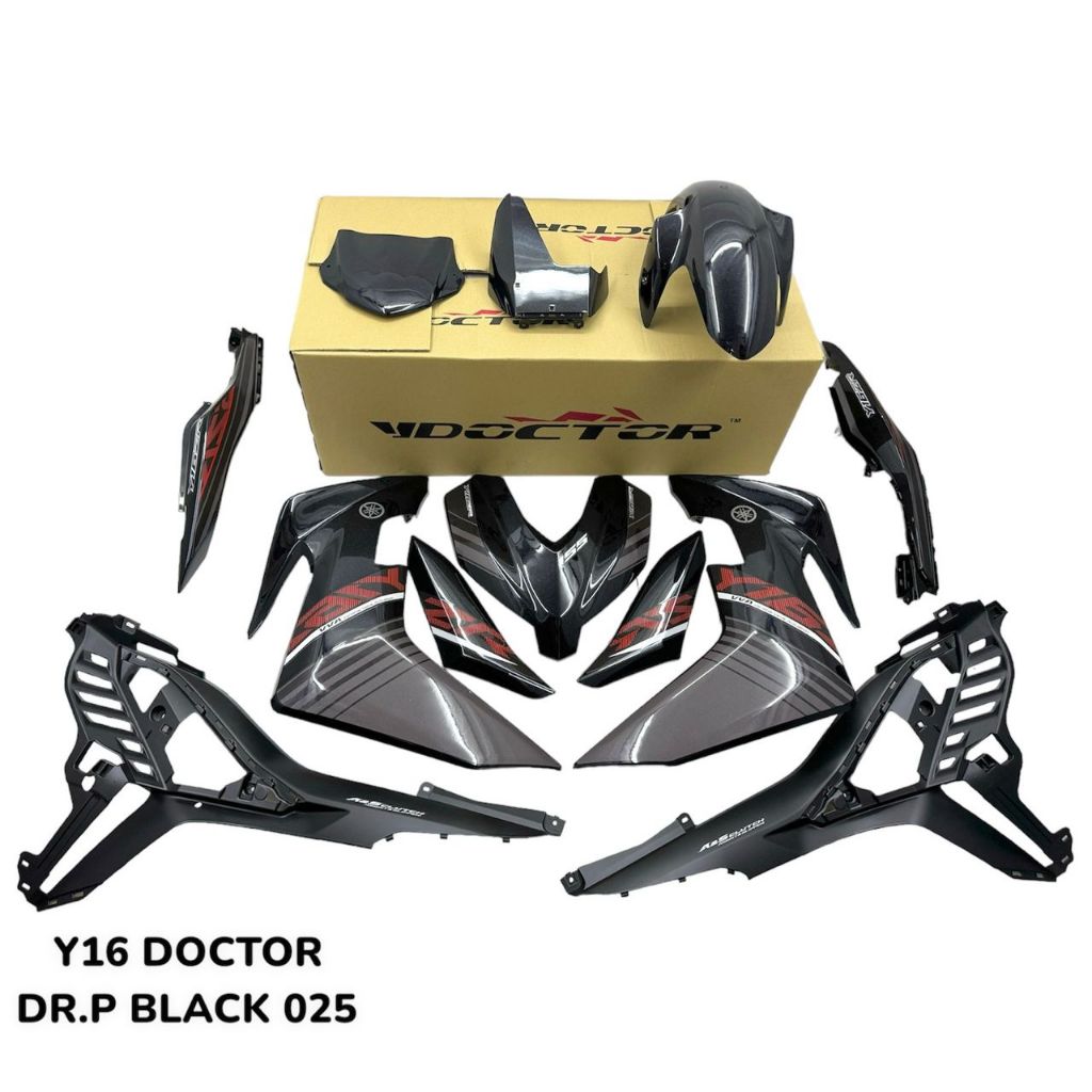 Y16 V1 V2 COVERSET Y16ZR STANDARD MATELIC BLACK DESIGN 2015 BATMAN HITAM ORIGINAL VELOZI DOCTOR YAMAHA SIAP TANAM