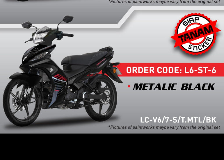COVERSET BODYSET YAMAHA LC LC135 V6 V7 DR BLACK HITAM BATMAN 2015 STRIPE TANAM CODE 033 DOCTOR EDITION VELOZI