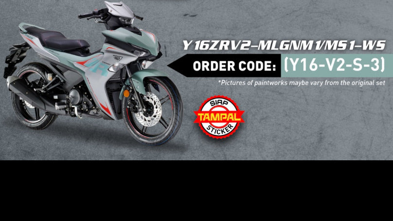 Y16 V2 COVERSET Y16ZR ORIGINAL HONG LEONG YAMAHA HLY PJ MLGNM1 MAG GREY STANDARD SIAP TAMPAL NEW ABS VELOZI