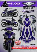 Y16 V1 V2 COVERSET Y16ZR EXCITER RC PURPLE BLACK ABS Y16-ECT-RC-11 ORIGINAL VELOZI YAMAHA SIAP TANAM READY STOK