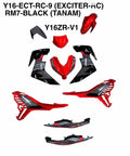 Y16 V1 V2 COVERSET Y16ZR EXCITER RC RM7 BLACK MERAH ABS Y16-ECT-RC-9 ORIGINAL VELOZI YAMAHA SIAP TANAM READY STOK