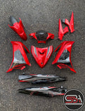 COVERSET BODYSET YAMAHA HLY LC V4 V5 MERAH RED BLACK SIAP TAMPAL – ORIGINAL GENUINE YAMAHA FREE EMBLEM TIMBUL