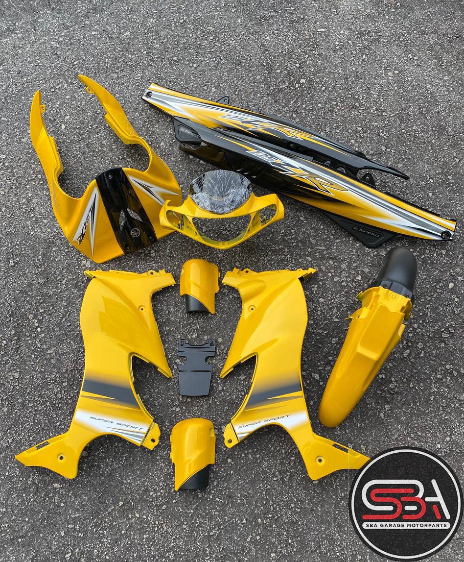 COVERSET ORIGINAL HLY YAMAHA 125 125z 125zr KUNING DIRAJA STRIPE/STICKER SIAP TAMPAL PERCUMA EMBLEM TIMBUL HLY / VELOZI