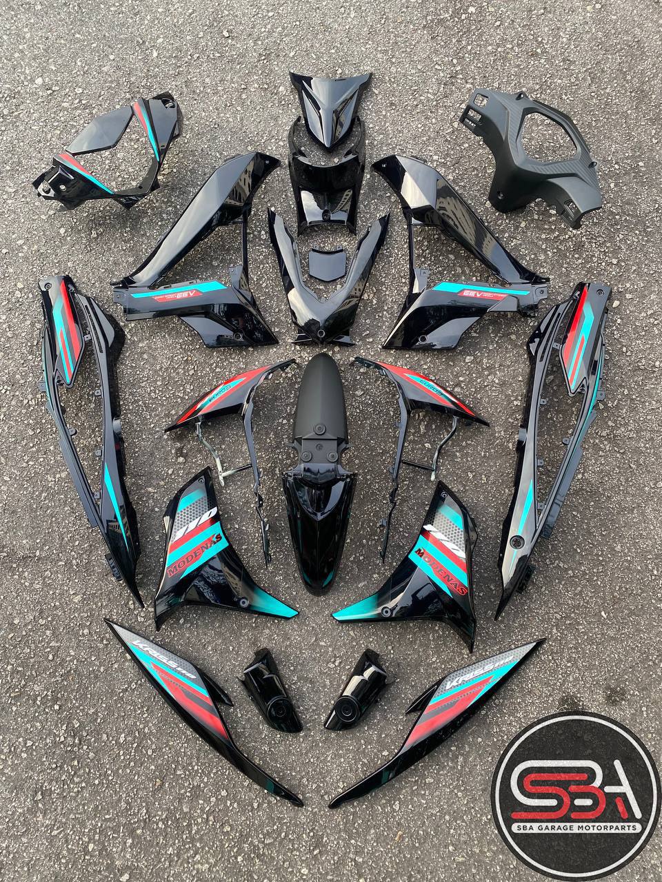 COVERSET BODYSET MODENAS KRISS MR3 DRUM ALL BLACK HITAM SIAP TAMPAL M SEKI SET