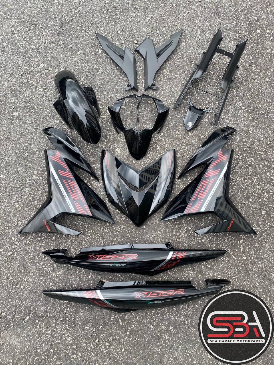 COVERSET BODYSET YAMAHA Y Y15 Y15ZR V1 V2 HITAM BLACK FIRST MODEL 2015 BATMAN VELOZI / DOCTOR / OEM / HLY / VIETNAM