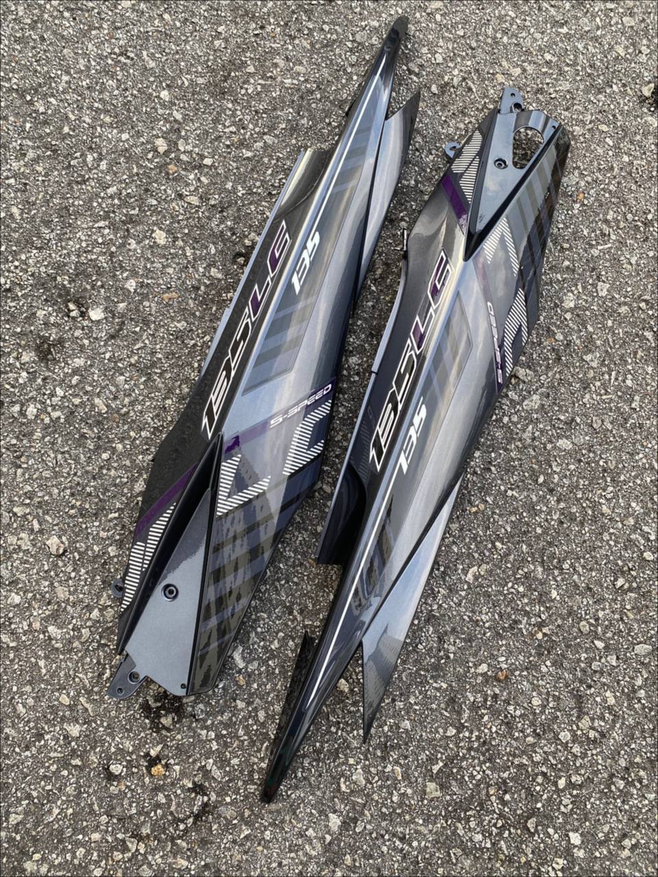COVERSET LC LC135 V1 YAMAHA DOCTOR P PURPLE 023 2015 NEW DESIGN STRIPE SIAP TANAM CLEAR 2K