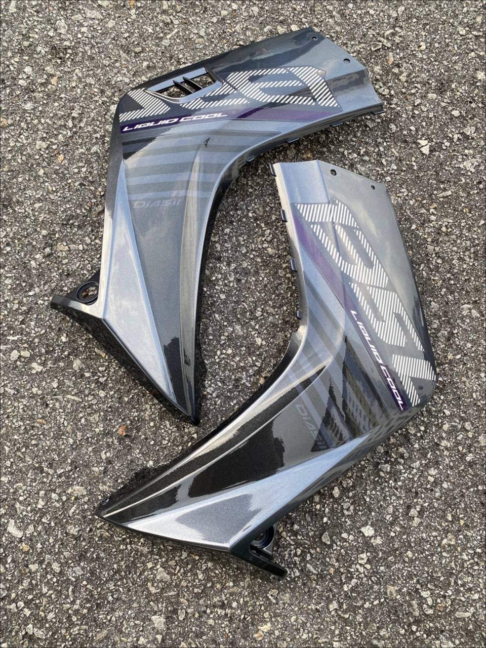 COVERSET LC LC135 V1 YAMAHA DOCTOR P PURPLE 023 2015 NEW DESIGN STRIPE SIAP TANAM CLEAR 2K