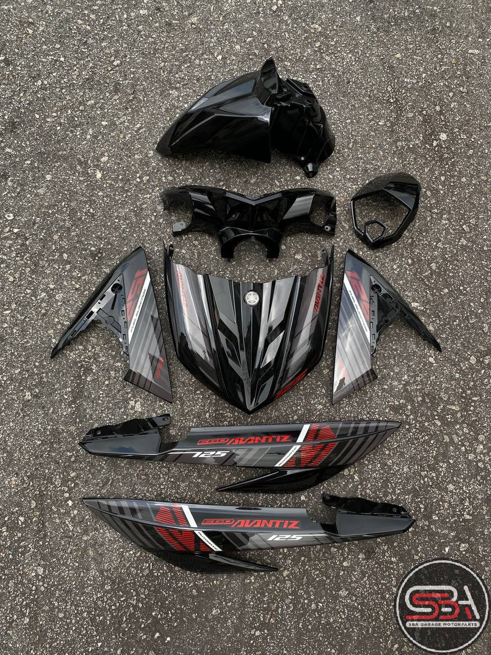 COVERSET BODYSET EGO AVANTIZ YAMAHA STICKER SIAP TANAM BATMAN HITAM BLACK 008 DOCTOR FULLSET
