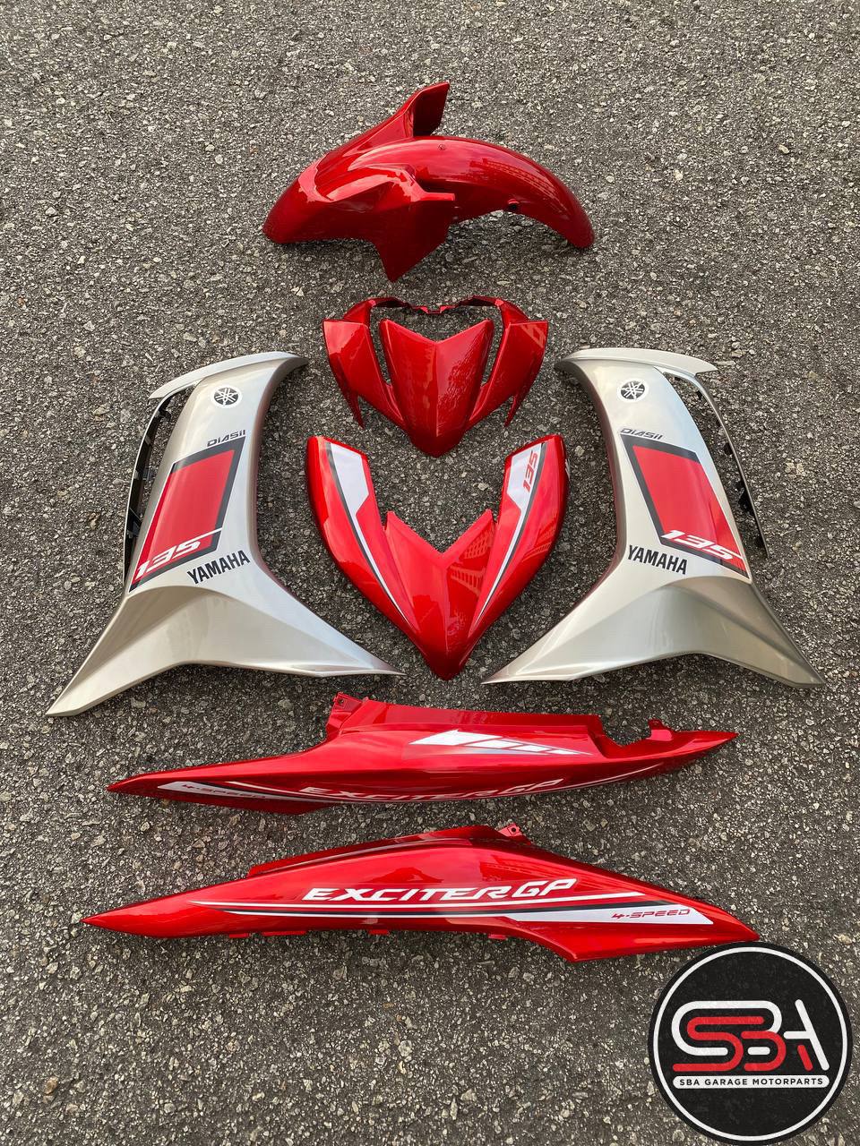 COVERSET LC135 LC V8 RM7 S3 MERAH RED SILVER ULTRAMAN EXCITER GP L8-ECT-2 FUEL INJECTION FI YAMAHA SIAP TANAM VELOZI