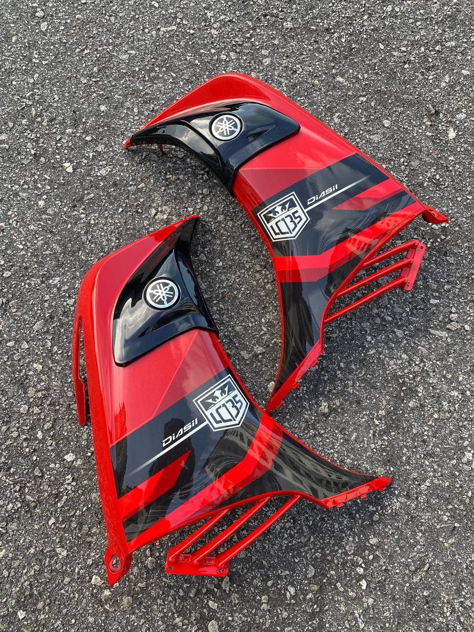 COVERSET BODYSET YAMAHA LC LC135 V6 V7 DR EXCITER MERAH RED EXR STRIPE TANAM CODE 029 DOCTOR EDITION OEM