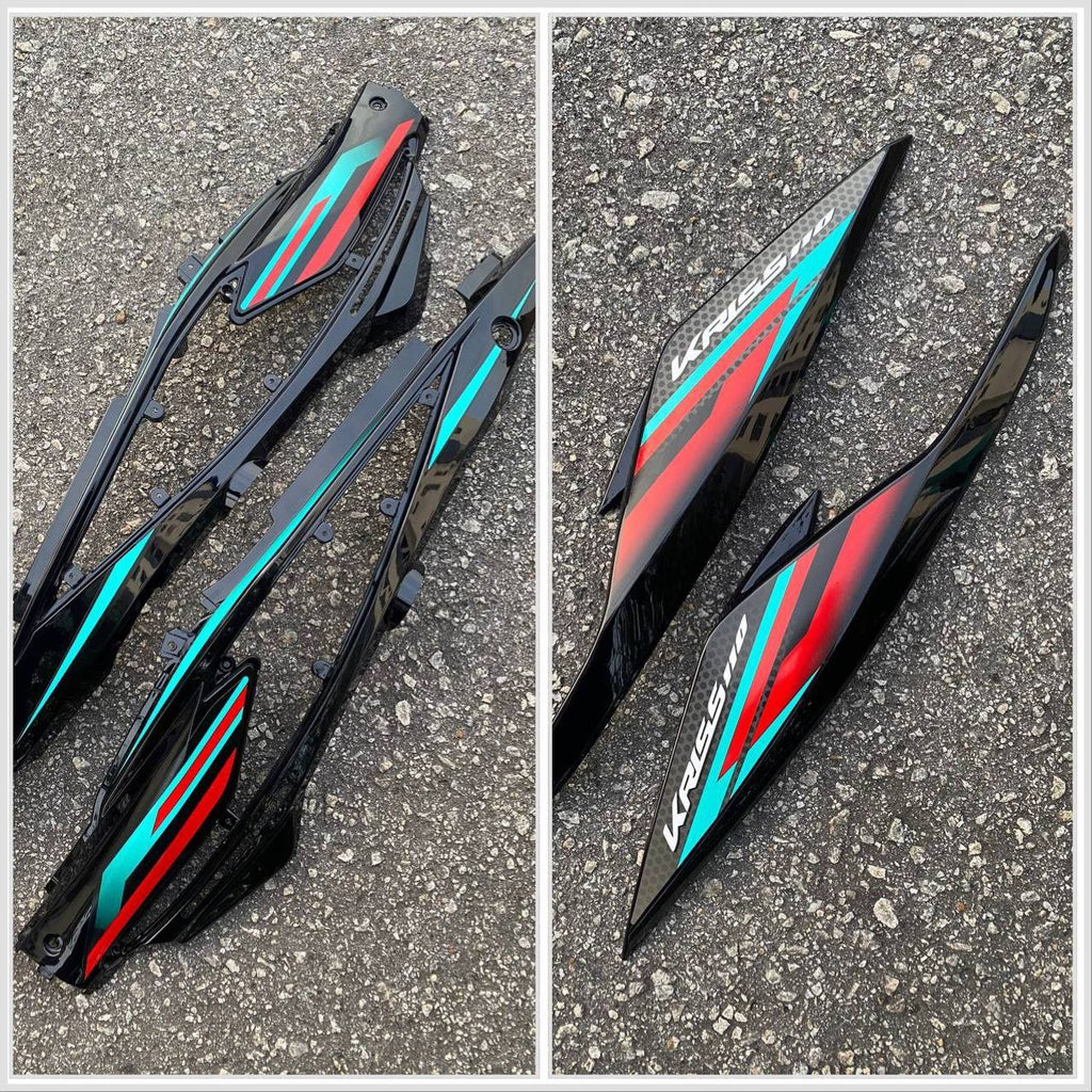 COVERSET BODYSET MODENAS KRISS MR3 DRUM ALL BLACK HITAM SIAP TAMPAL M SEKI SET