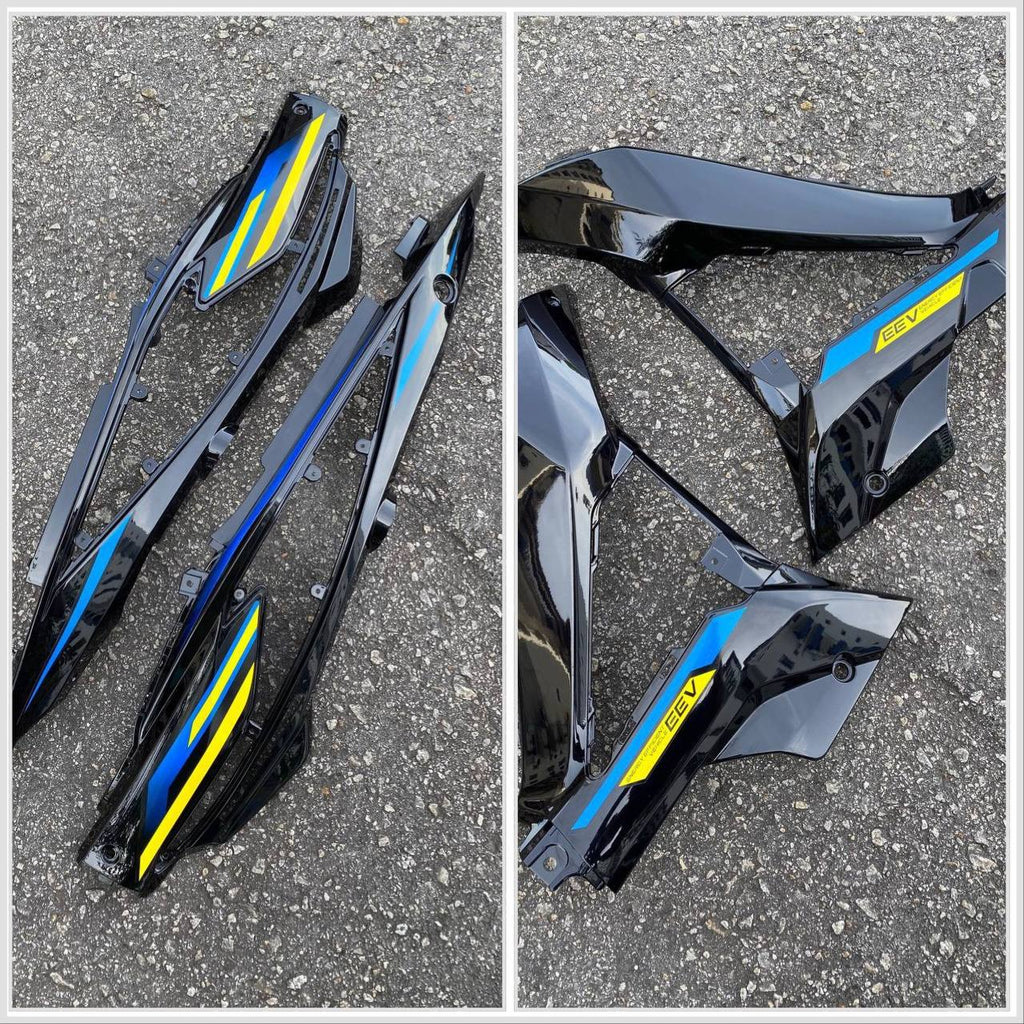 COVERSET BODYSET MODENAS KRISS MR3 DRUM BLUE BLACK BIRU HITAM SIAP TAMPAL M SEKI SET