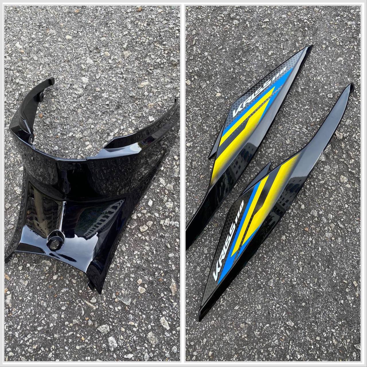 COVERSET BODYSET MODENAS KRISS MR3 DRUM BLUE BLACK BIRU HITAM SIAP TAMPAL M SEKI SET