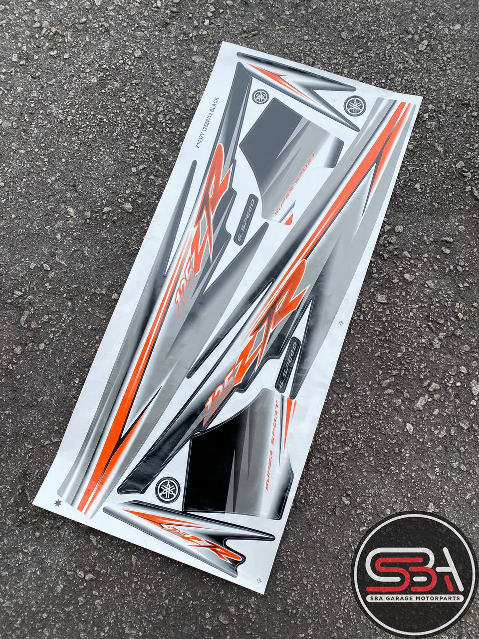 STICKER STRIPE BODY SET / COVERSET 125ZR MORITAKA HITAM OREN ORIGINAL YAMAHA