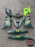 YAMAHA BODYSET LC 135 V6 EXCITER 2021 NEW DESIGN SPECIAL EDITION GREEN STRIPE TANAM FREE EMBLEM - OEM COVERSET