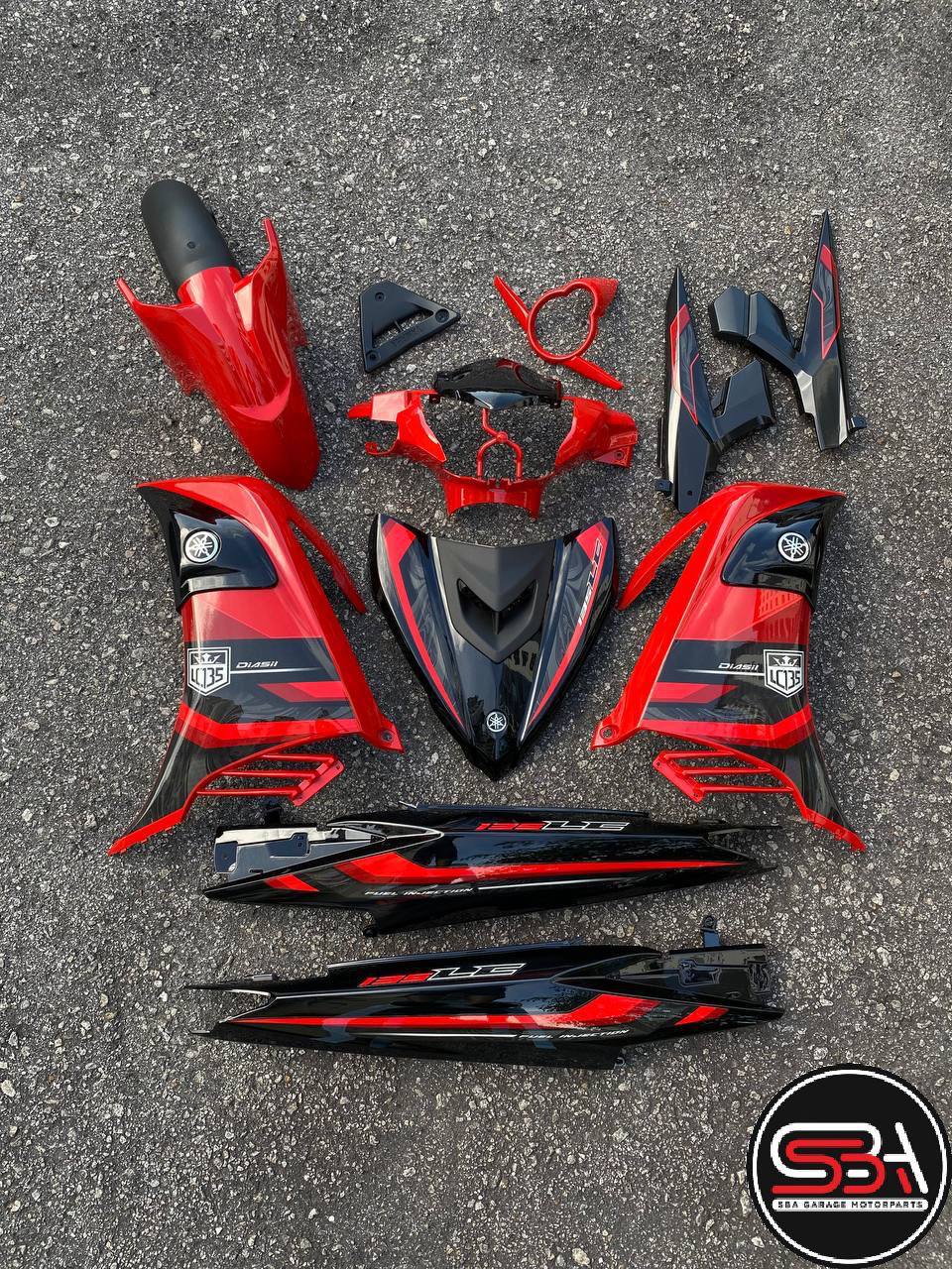 COVERSET BODYSET YAMAHA LC LC135 V6 V7 DR EXCITER MERAH RED EXR STRIPE TANAM CODE 029 DOCTOR EDITION OEM