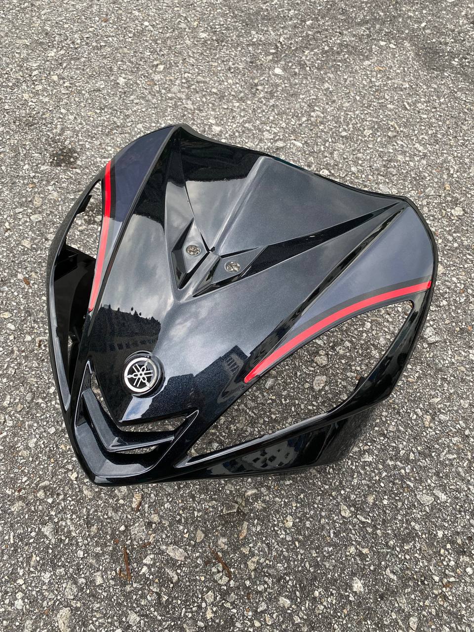 COVERSET BODYSET YAMAHA LC LC135 V1 DR HITAM BLACK RXZ DESIGN STRIPE TANAM CODE 016 DOCTOR EDITION OEM
