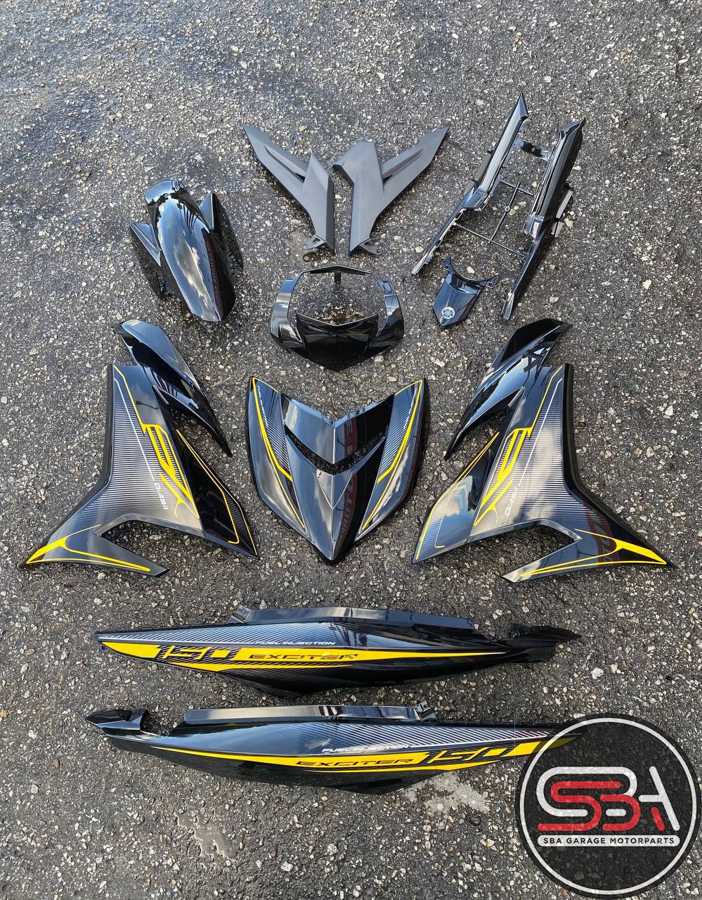 COVERSET Y15ZR V1 V2 MATELIC BLACK EXCITER RC YELLOW KUNING PREMIUM EDITION BODYSET Y15 YSUKU ORIGINAL VELOZI HLY