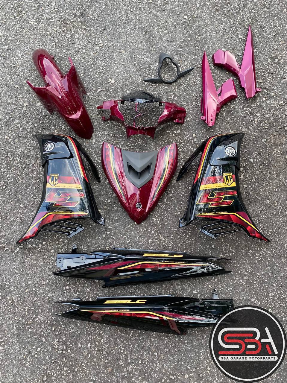 COVERSET BODYSET YAMAHA LC LC135 V6 V7 DPRME METALIC BLACK RED TITAN L6-ST-14 SIAP TANAM VELOZI DOCTOR 054