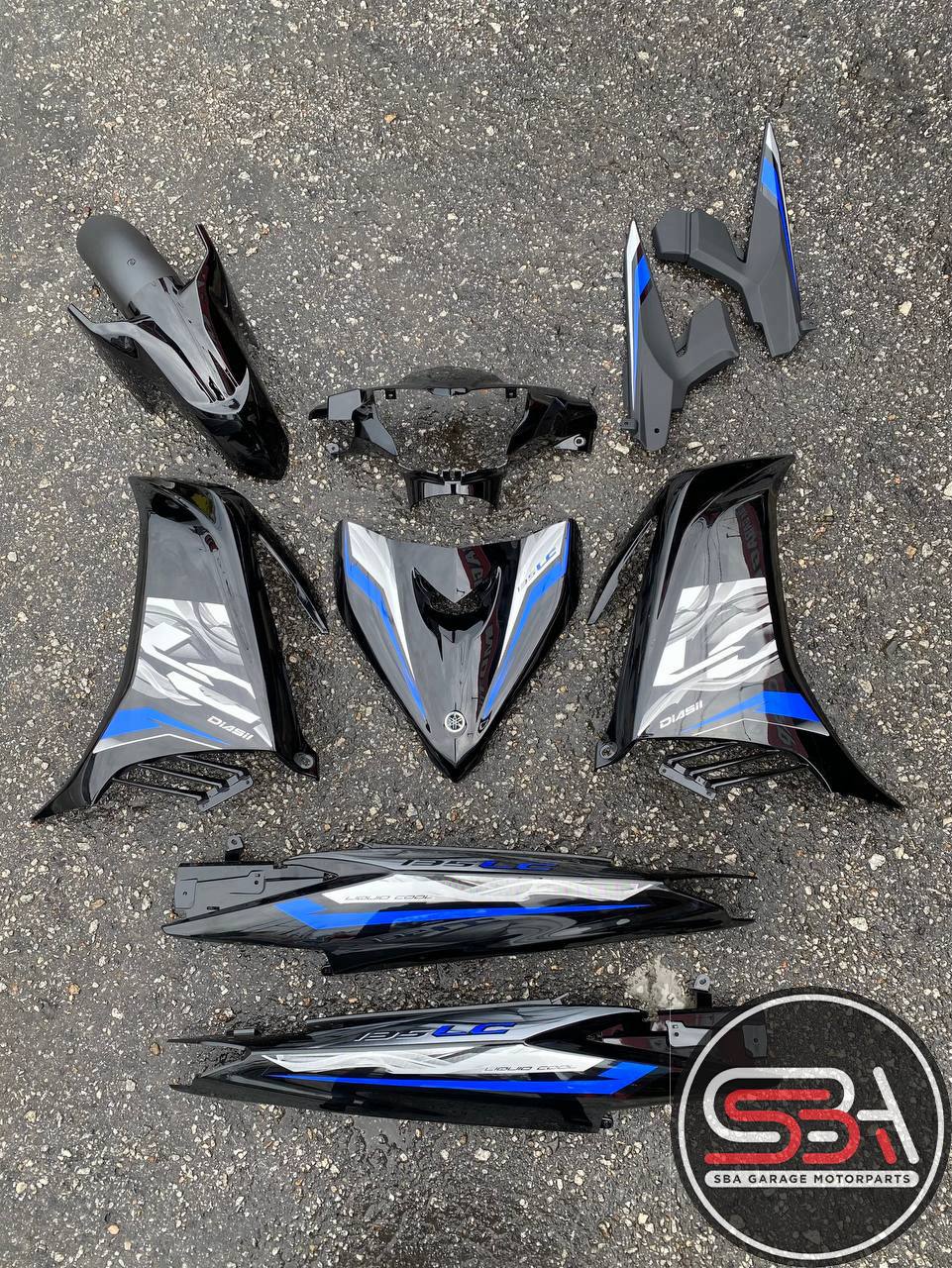 COVERSET LC 135 V2 V3 V4 HITAM SMX ORIGINAL HONG LEONG YAMAHA HLY STRIPE BIRU SILVER V7 SIAP TAMPAL