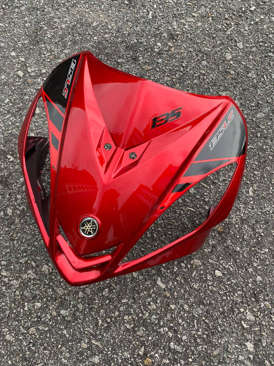 COVERSET LC LC135 V1 YAMAHA DOCTOR P RED MERAH BATMAN 021 2015  / VELOZI L1-BM-2 STRIPE SIAP TANAM CLEAR