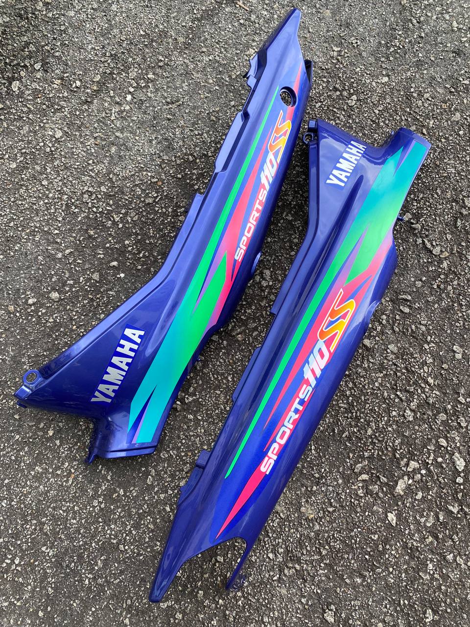 COVERSET SS SPORTS YAMAHA 110 SS Y110 3YR DVM PP WHITE BIRU PUTIH M SEKI SET SIAP TAMPAL FULLSET