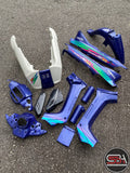 COVERSET SS SPORTS YAMAHA 110 SS Y110 3YR DVM PP WHITE BIRU PUTIH M SEKI SET SIAP TAMPAL FULLSET