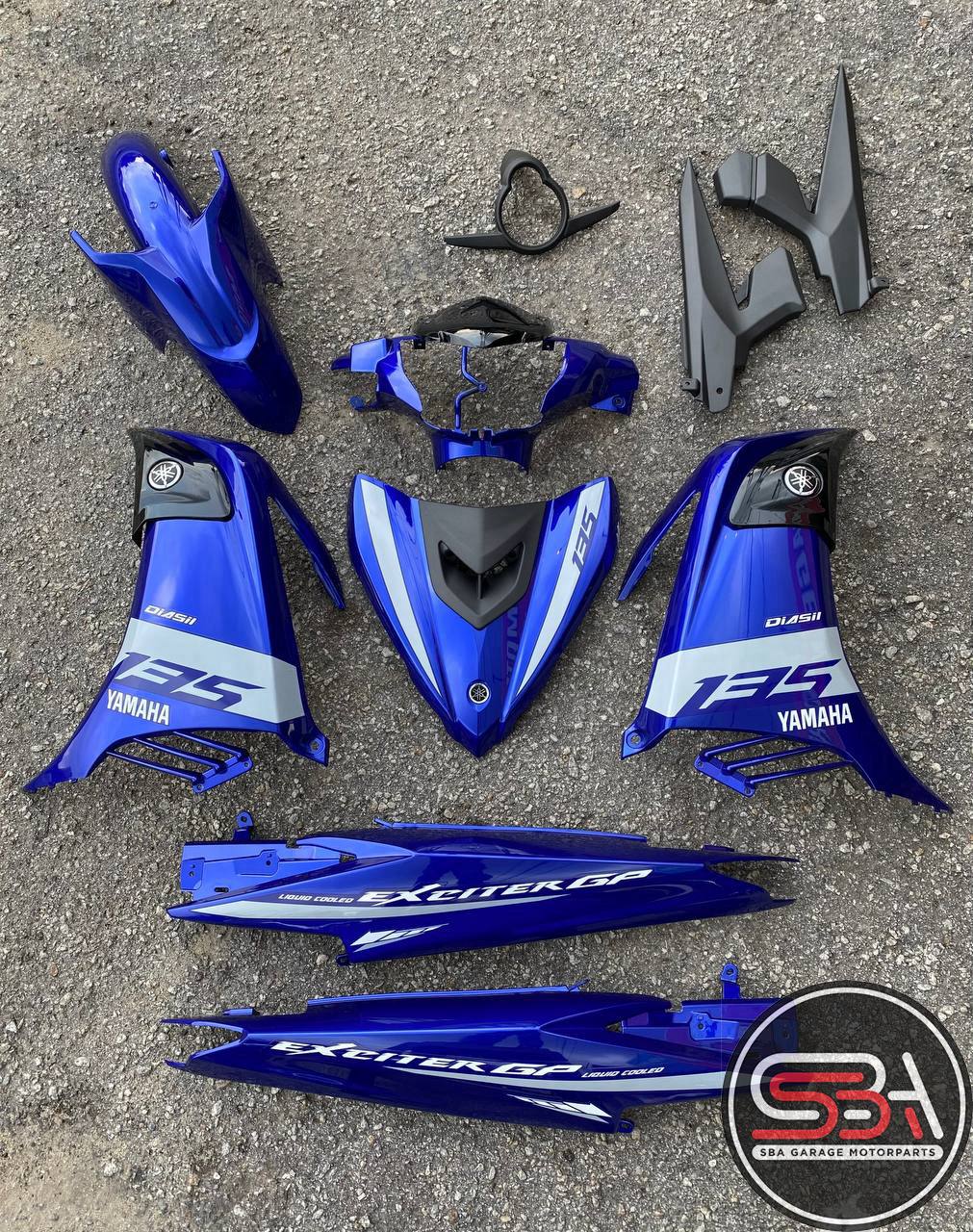 COVERSET BODYSET LC LC135 OEM V1 V2 V3 V4 V5 V6 ( VELOZI L6 ECT-GP-1 ) EXCITER BIRU GP BLUE STRIPE TANAM OEM / VELOZI