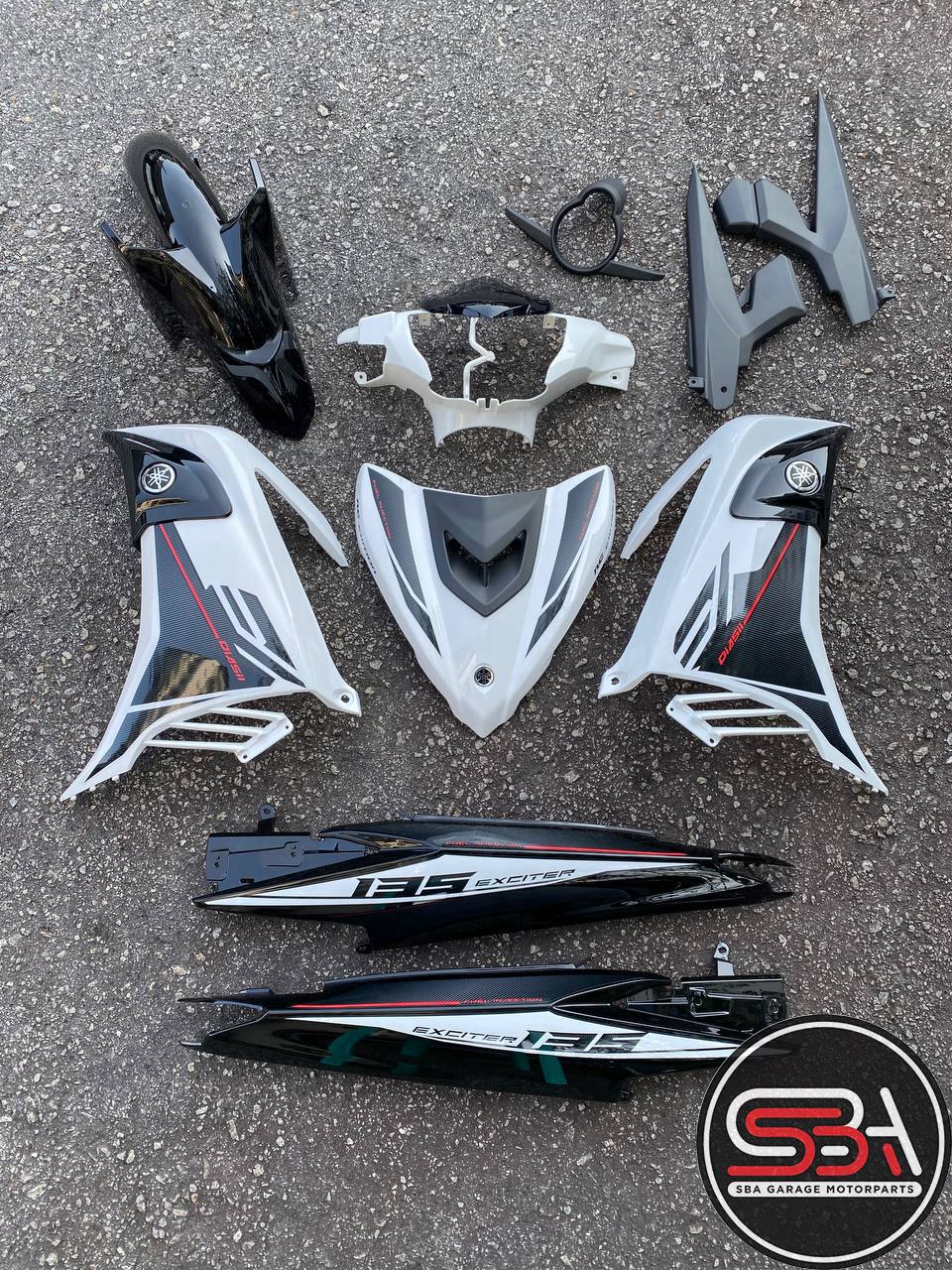 COVERSET YAMAHA LC LC135 V6 V7 RC WHITE BLACK PUTIH HITAM 2022 L6-RC-3 BODYSET SIAP TAMPAL VELOZI WITH COVER METER