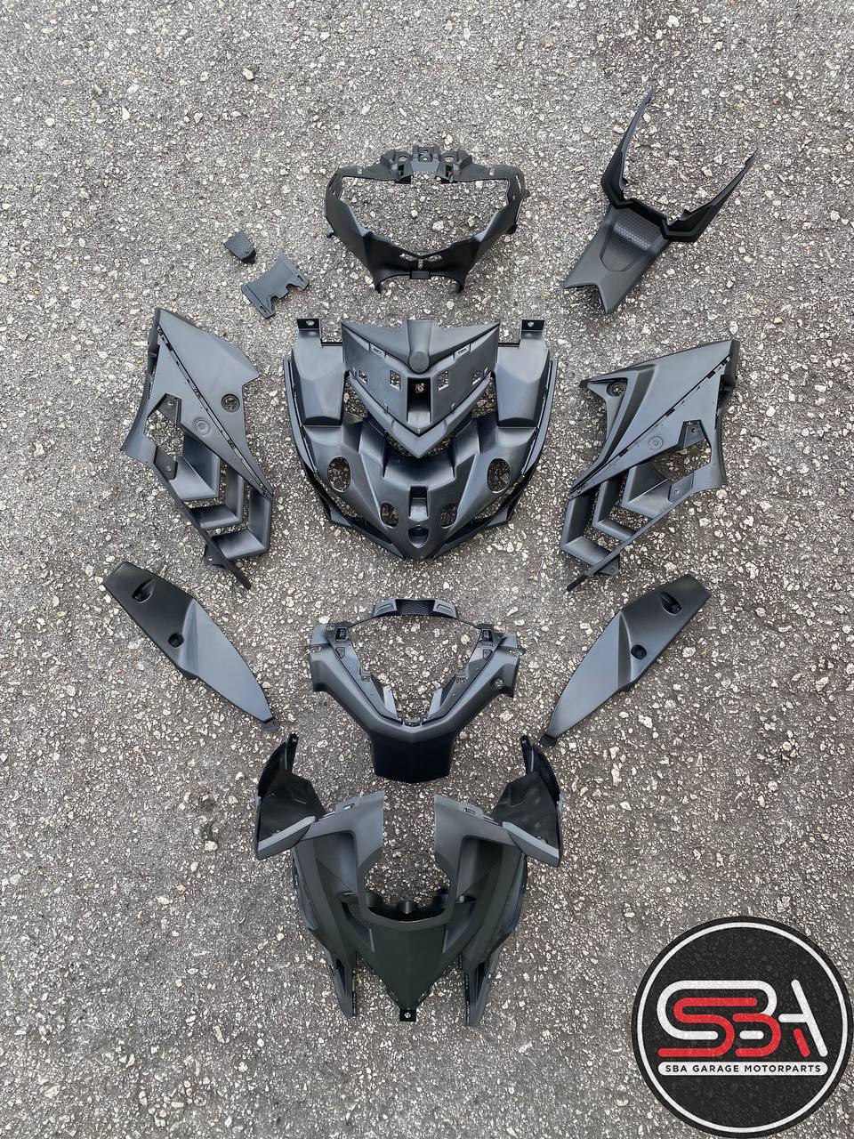 ORIGINAL YAMAHA Y150 ZR Y15 V1 V2 HLY COMPLETE SET COVER INNER COVER HITAM MATTE READY STOCK