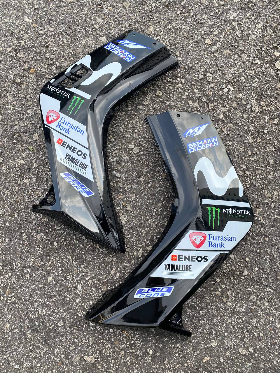 COVERSET HONG LEONG YAMAHA (HLY) LC LC135 V1 NEW DESIGN HITAM BLACK MONSTER LTD STRIPE SIAP TAMPAL FREE EMBLEM