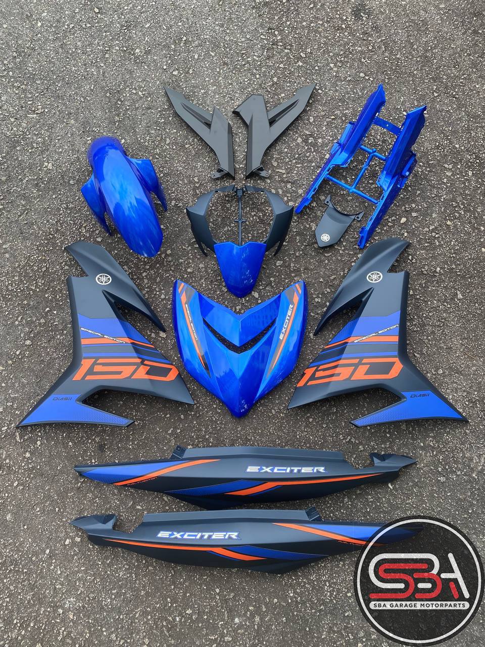 YAMAHA COVERSET Y15 YSUKU Y15ZR V1 V2 EXCITER BIRU 2021 NEW DESIGN SPECIAL EDITION BLUE STRIPE TANAM CLEAR OEM VELOZI