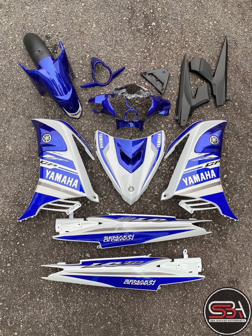 COVERSET BODYSET YAMAHA LC LC135 V6 V7 DR BLUE GP BIRU CODE 039 STRIPE TANAM DOCTOR EDITION OEM