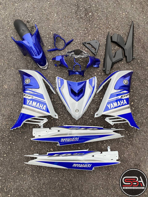 COVERSET BODYSET YAMAHA LC LC135 V6 V7 DR BLUE GP BIRU CODE 039 STRIPE TANAM DOCTOR EDITION OEM