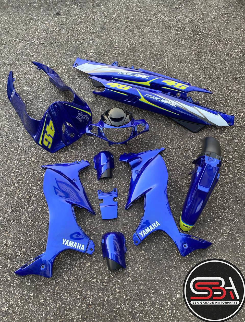 COVERSET ORIGINAL HLY YAMAHA 125 125z 125zr BIRU HITAM MERAH 46 SIGN ROSSI STICKER SIAP TAMPAL PERCUMA EMBLEM HONG LEONG