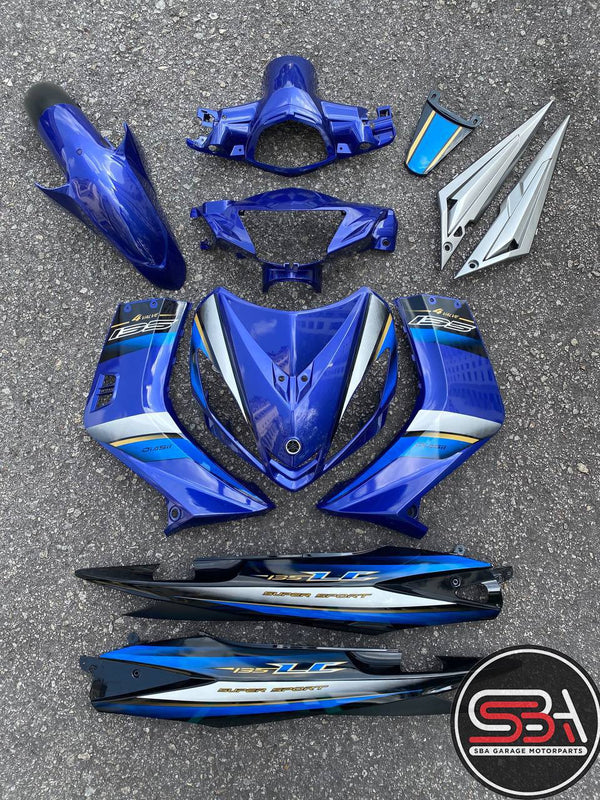 YAMAHA LC LC135 V1 BODYSET COVERSET BLUE GOLD ORIGINAL HONG LEONG YAMAHA HLY STRIPES ALREADY APPLIED