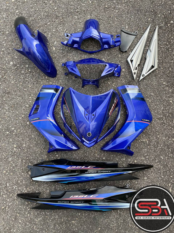 COVERSET BODYSET  LC135 LC 135 V1 BIRU FIRST EDITION ORIGINAL 100% HONG LEONG YAMAHA HLY STRIPE SIAP TAMPAL FREE EMBLEM
