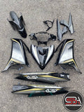 YAMAHA LC LC135 V2 V3 V4 V5 V6 V7 HITAM PURBA KILAT MATELIC BLACK FULL COVERSET SIAP TAMPAL M SEKI MALAYSIA